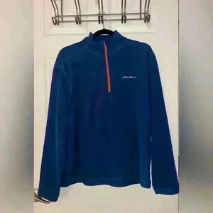 Eddie Bauer unisex long sleeve fleece with quarter zip, size Large.